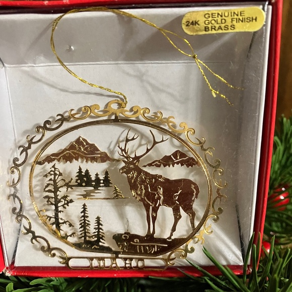 🎄IDAHO, THE GEM STATE, ORNAMENT 24K GOLD FINISHED BRASS,  NATION'S TREASURES - Picture 1 of 3